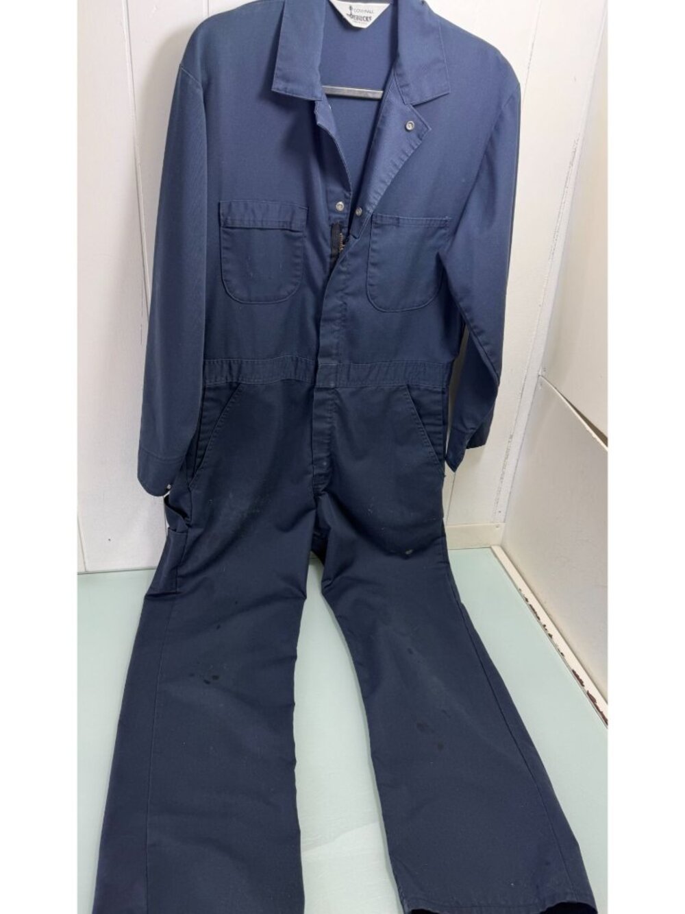 Roebucks Vintage Coveralls Jumpsuit Mens 42R Talon Zip Navy Workwear USA 70s